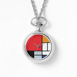 Piet Mondrian - Komposition mit großer roter Fläch Armbanduhr