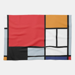 Piet Mondrian - Komposition mit großer roter Fläch Handtuch