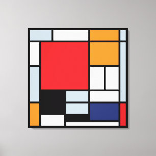 Piet Mondrian - Komposition mit großer roter Fläch Leinwanddruck