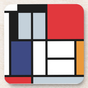 Piet Mondrian - Komposition mit großer roter Fläch Untersetzer