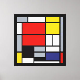 Piet Mondrian, Komposition mit großer roter Fläche Leinwanddruck