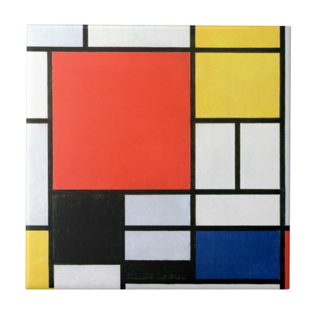 Piet Mondrian Komposition Red Yellow Blue Black Fliese (Vorderseite)