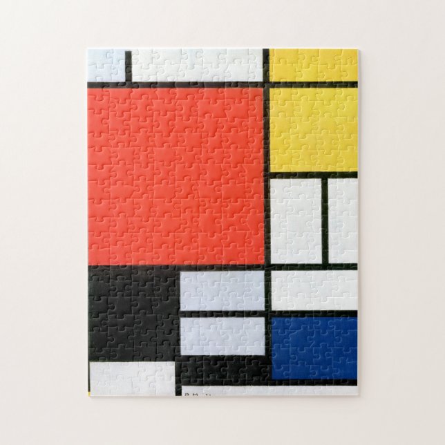 Piet Mondrian Komposition Red Yellow Blue Black Puzzle (Vertikal)