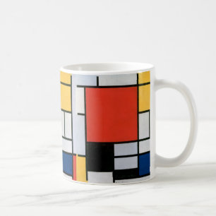 Piet Mondrian Komposition Rot Gelb Blau Druck Kaffeetasse