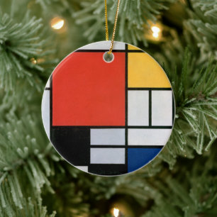 Piet Mondrian Komposition Rot Gelb Blau Druck Keramik Ornament