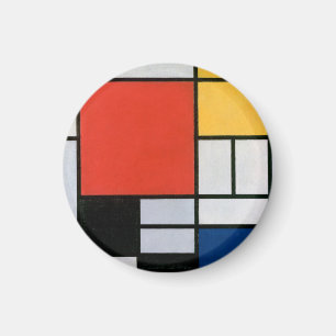 Piet Mondrian Komposition Rot Gelb Blau Druck Magnet
