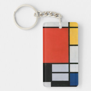 Piet Mondrian Komposition Rot Gelb Blau Druck Schlüsselanhänger