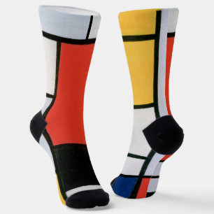 Piet Mondrian Komposition Rot Gelb Blau Druck Socken