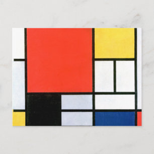 Piet Mondrian Komposition Rot Gelb Blau Schwarz Postkarte
