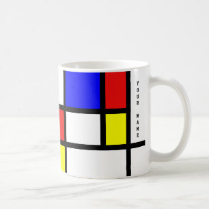 Piet Mondrian-Kunst-Art-moderne helle addieren Kaffeetasse