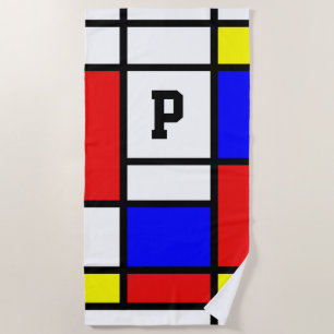 Piet Mondrian Kunst-Art-modernes helles mit Strandtuch