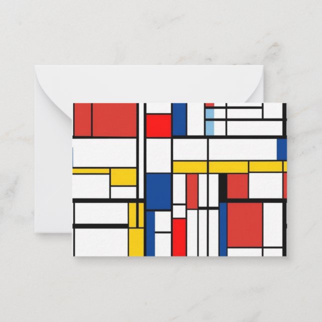 Piet Mondrian Mitteilungskarte (Rückseite)