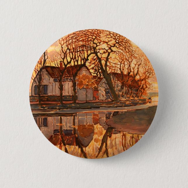 Piet Mondrian-moderne Kunst Button (Vorderseite)
