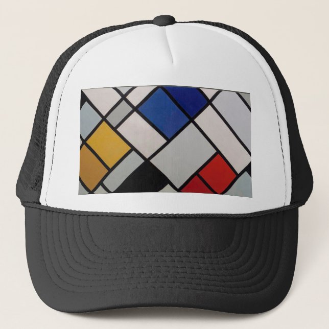 Piet Mondrian-moderne Kunst Truckerkappe (Vorderseite)