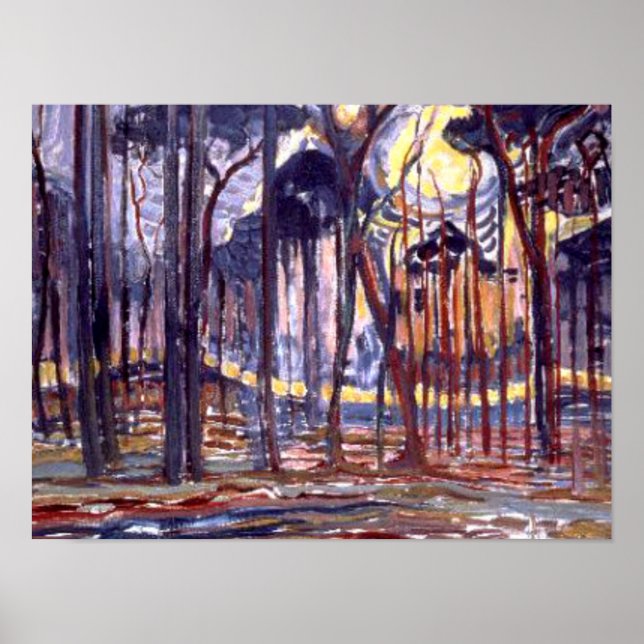 Piet Mondrian painting, Forest Poster (Vorne)