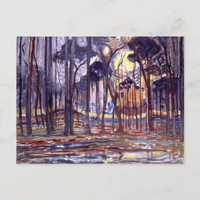 Piet Mondrian painting, Forest Postkarte (Vorderseite)