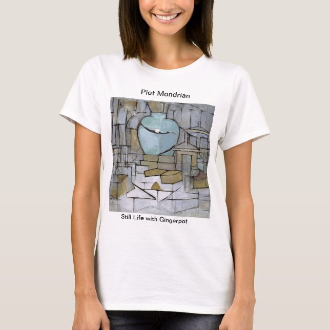 Piet Mondrian Painting Stillleben mit Gingerpot T-Shirt (Vorderseite)