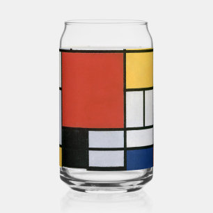 Piet Mondrian Rot Blau Gelb Abstrakte Kunst Dosenglas