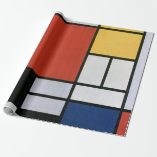 Piet Mondrian Rot Blau Gelb Abstrakte Kunst Geschenkpapier