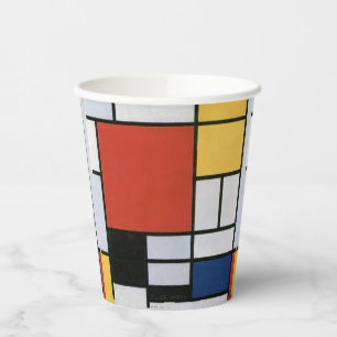 Piet Mondrian Rot Blau Gelb Abstrakte Kunst Pappbecher