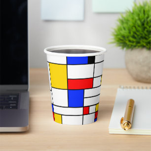 Piet-Mondrian-Stil abstrakt Kunst Papierbecher