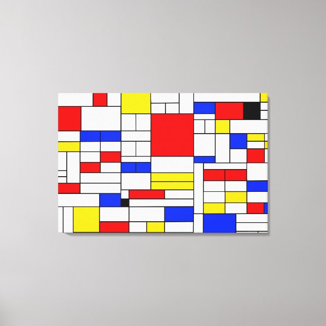 Piet Mondrian Style Abstrakt Art Canvas Print Leinwanddruck (Vorderseite)