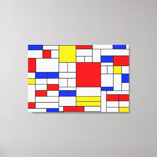 Piet Mondrian Style Abstrakt Art Canvas Print Leinwanddruck (Vorderseite)