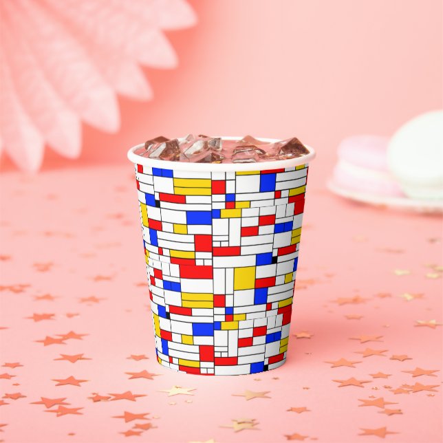 Piet Mondrian Style Abstrakt Art Kaffee Tasse Pape Pappbecher (Insitu)