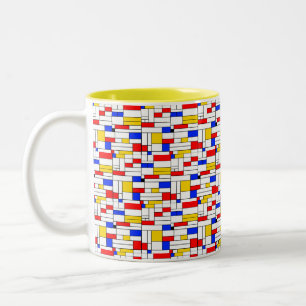 Piet Mondrian Style Abstrakt Art Kaffeemaschine Ta Zweifarbige Tasse
