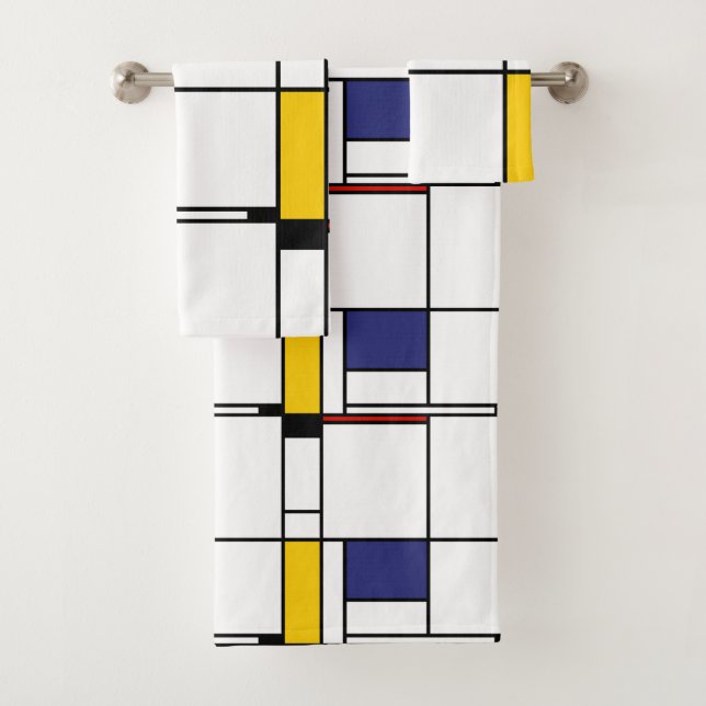 Piet Mondrian, Tableau 1 Badhandtuch Set (Insitu)