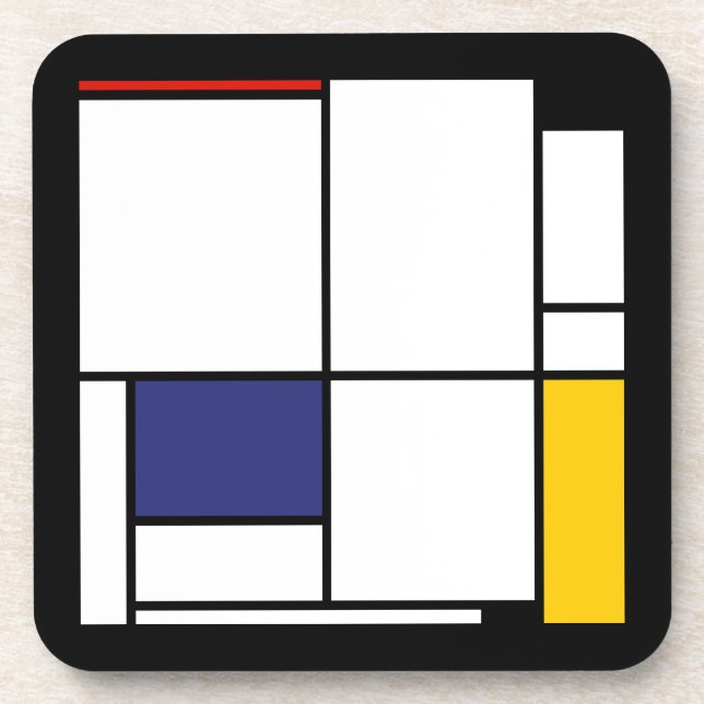 Piet Mondrian, Tableau 1 Getränkeuntersetzer (Vorderseite)