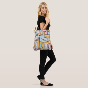 Piet Mondrian Tote Bag in Pink & Orange