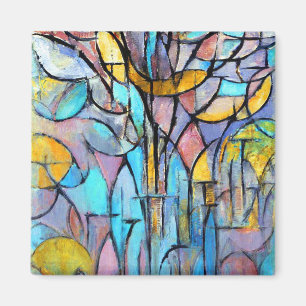 Piet Mondrian Trees Magnet
