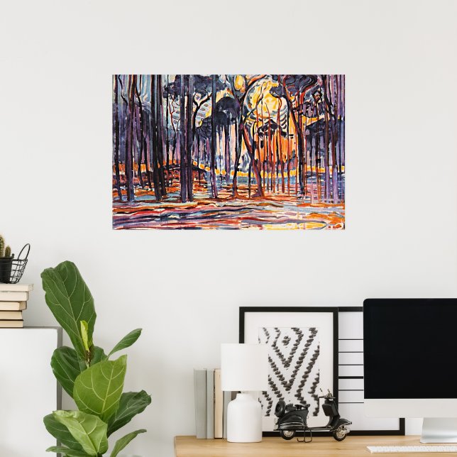 Piet Mondrian, Wälder bei Oele, Poster (Heimbüro)