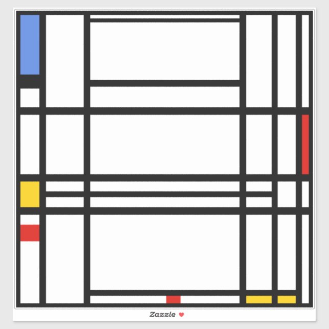 Piet Mondrian, Zusammensetzung 10 Aufkleber (Blatt)