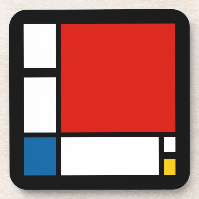Piet Mondrian, Zusammensetzung ii Getränkeuntersetzer (Vorderseite)
