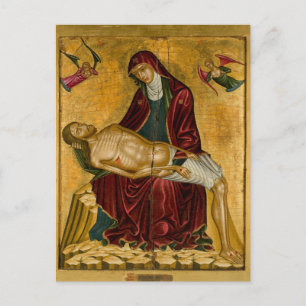 Pieta aus dem Kreis Nikolaos Tzafouris Icon Postkarte