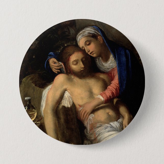 Pietà (Maria und Jesus) (von Adam Elsheimer) Button (Vorderseite)