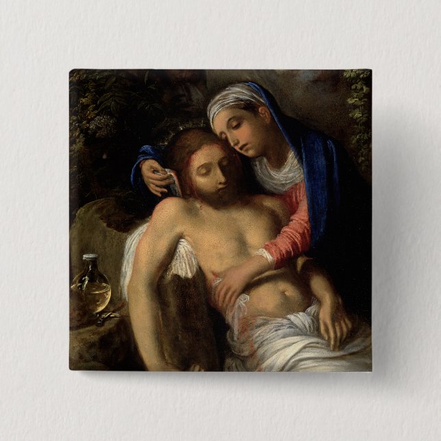 Pietà (Maria und Jesus) (von Adam Elsheimer) Button (Vorderseite)