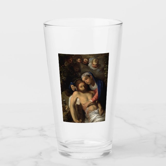 Pietà (Maria und Jesus) (von Adam Elsheimer) Glas (Vorderseite)