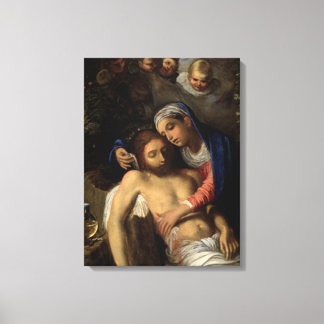 Pietà (Maria und Jesus) (von Adam Elsheimer) Leinwanddruck (Vorderseite)