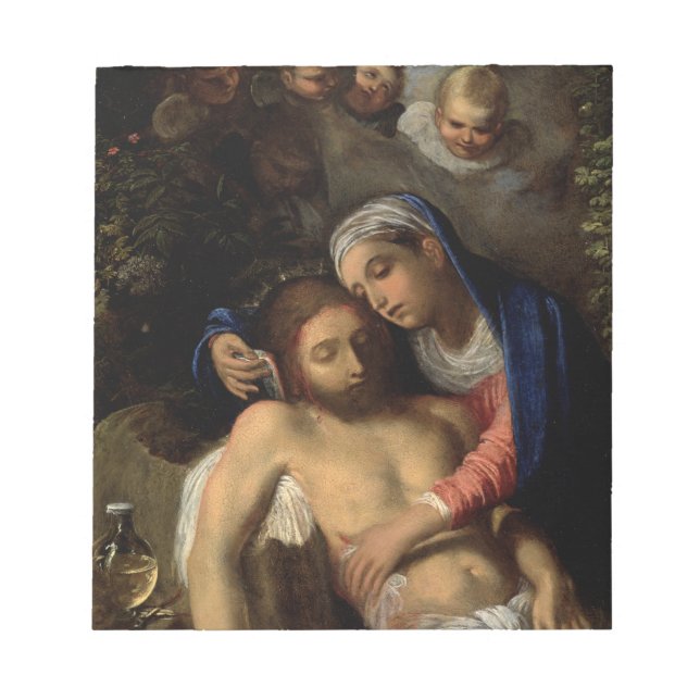 Pietà (Maria und Jesus) (von Adam Elsheimer) Notizblock (Vorderseite)