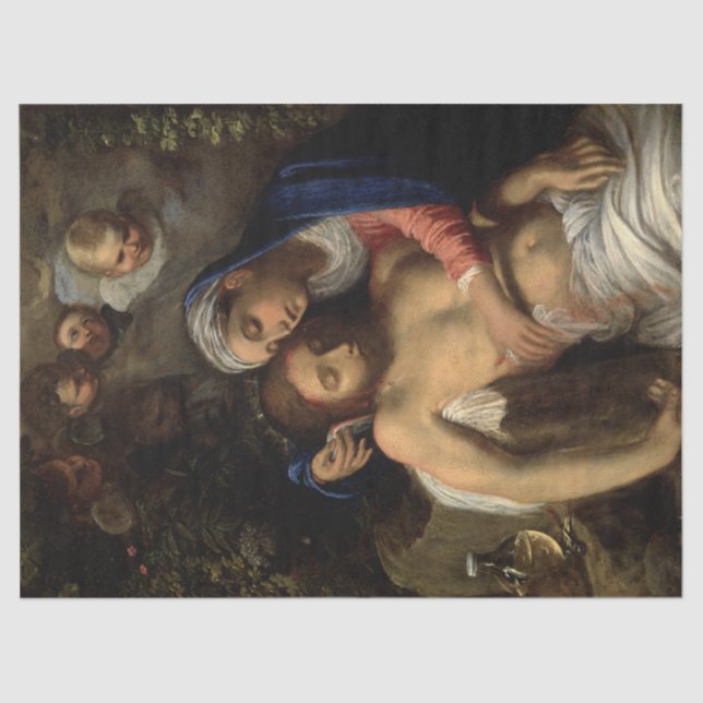 Pietà (Maria und Jesus) (von Adam Elsheimer) Seidenpapier (Vorderseite)