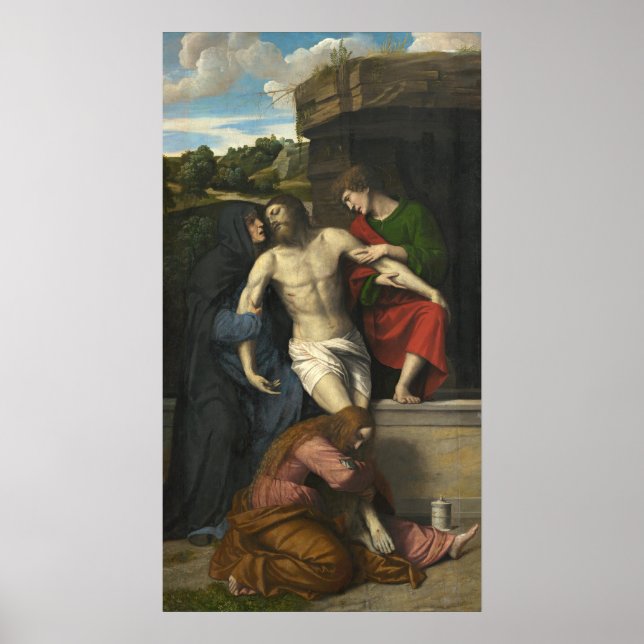 Pietà - Moretto da Brescia Kunstgewerbe Poster (Vorne)