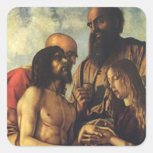 Pieta von Giovanni Bellini, Renaissance Fine Art Quadratischer Aufkleber