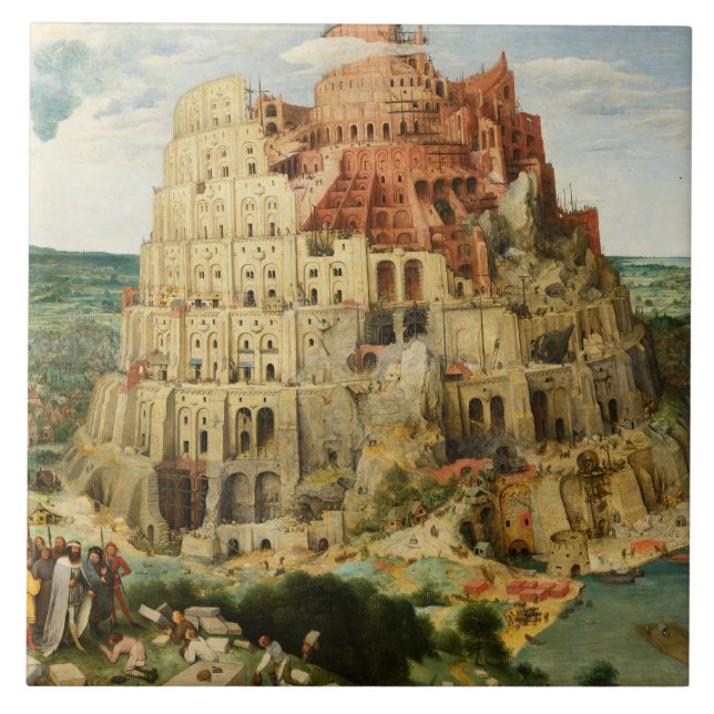 Pieter Bruegel das Älteste - der Turm von Babel Fliese (Vorderseite)