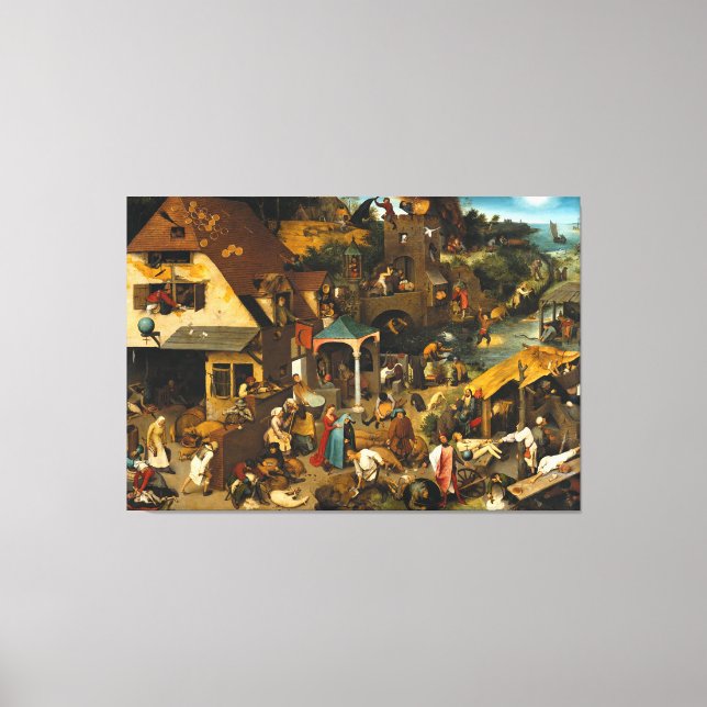 Pieter Bruegel, das älteste niederländische Sprich Leinwanddruck (Vorderseite)