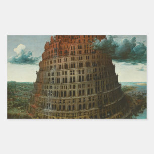 Pieter Bruegel der Ältere - Der Turm von Babel Rechteckiger Aufkleber