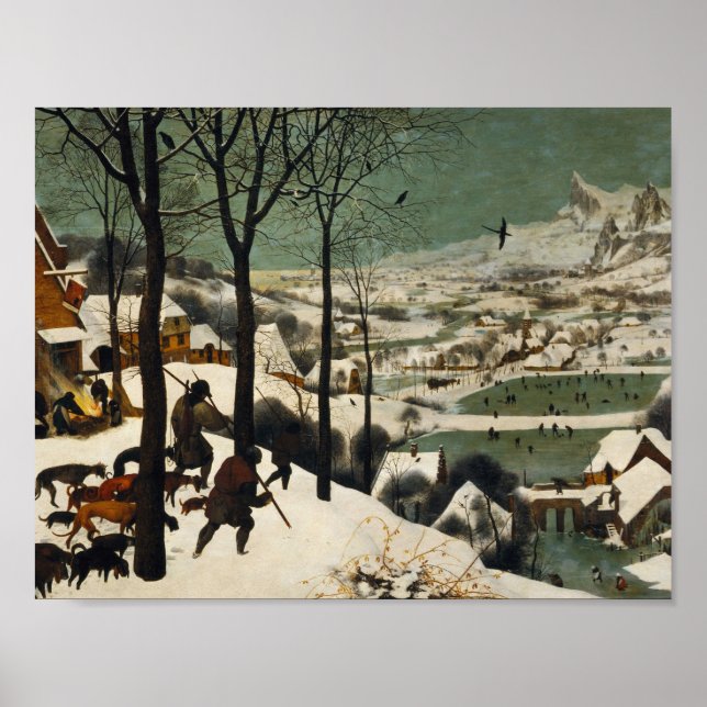 Pieter Bruegel der Ältere - Jäger im Schnee Poster (Vorne)