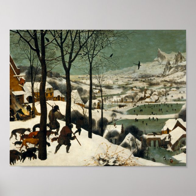 Pieter Bruegel der Ältere - Jäger im Schnee Poster (Vorne)